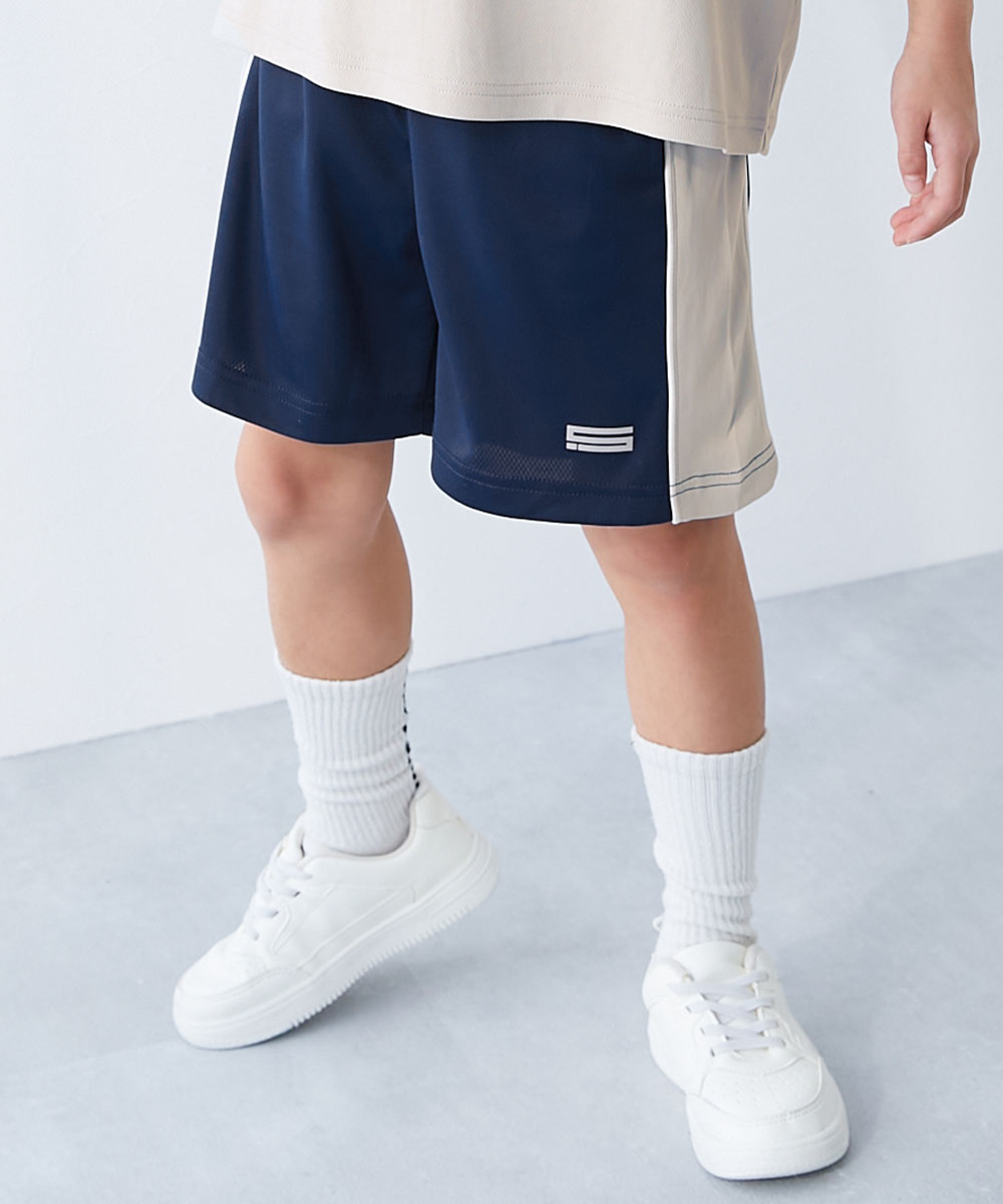 ハーフパンツ ショートパンツ ボトムス 速乾 サラっとストレッチメッシュ 配色ハーフパンツ キッズ 子供服 男の子 女の子  デビロック devirock | devirock | 03