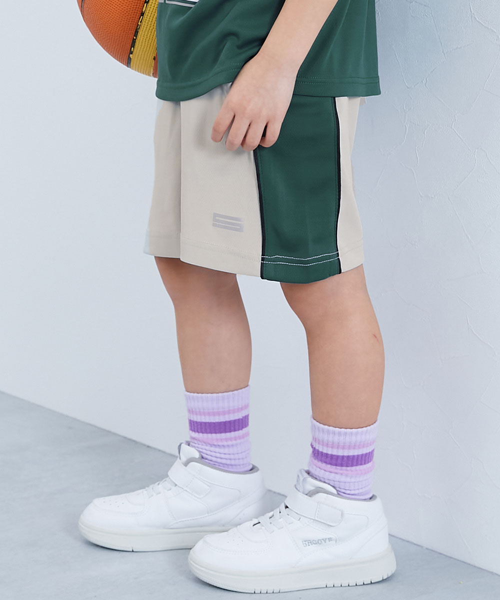 ハーフパンツ ショートパンツ ボトムス 速乾 サラっとストレッチメッシュ 配色ハーフパンツ キッズ 子供服 男の子 女の子  デビロック devirock | devirock | 04