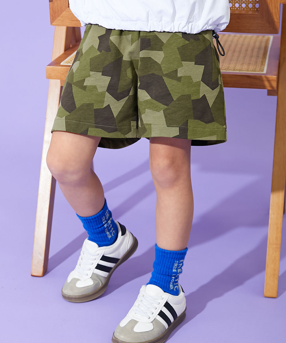 半ズボン 短パン ウエストゴム ハーフパンツ ショートパンツ ボトムス デザインいろいろ 無地ワンポイント＆総柄 ミニ裏毛ハーフパンツ   devirock 爆買 | devirock | 01