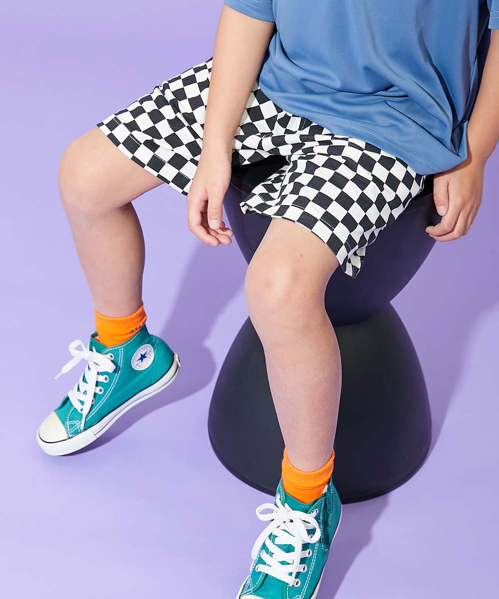半ズボン 短パン ウエストゴム ハーフパンツ ショートパンツ ボトムス デザインいろいろ 無地ワンポイント＆総柄 ミニ裏毛ハーフパンツ   devirock 爆買 | devirock | 04