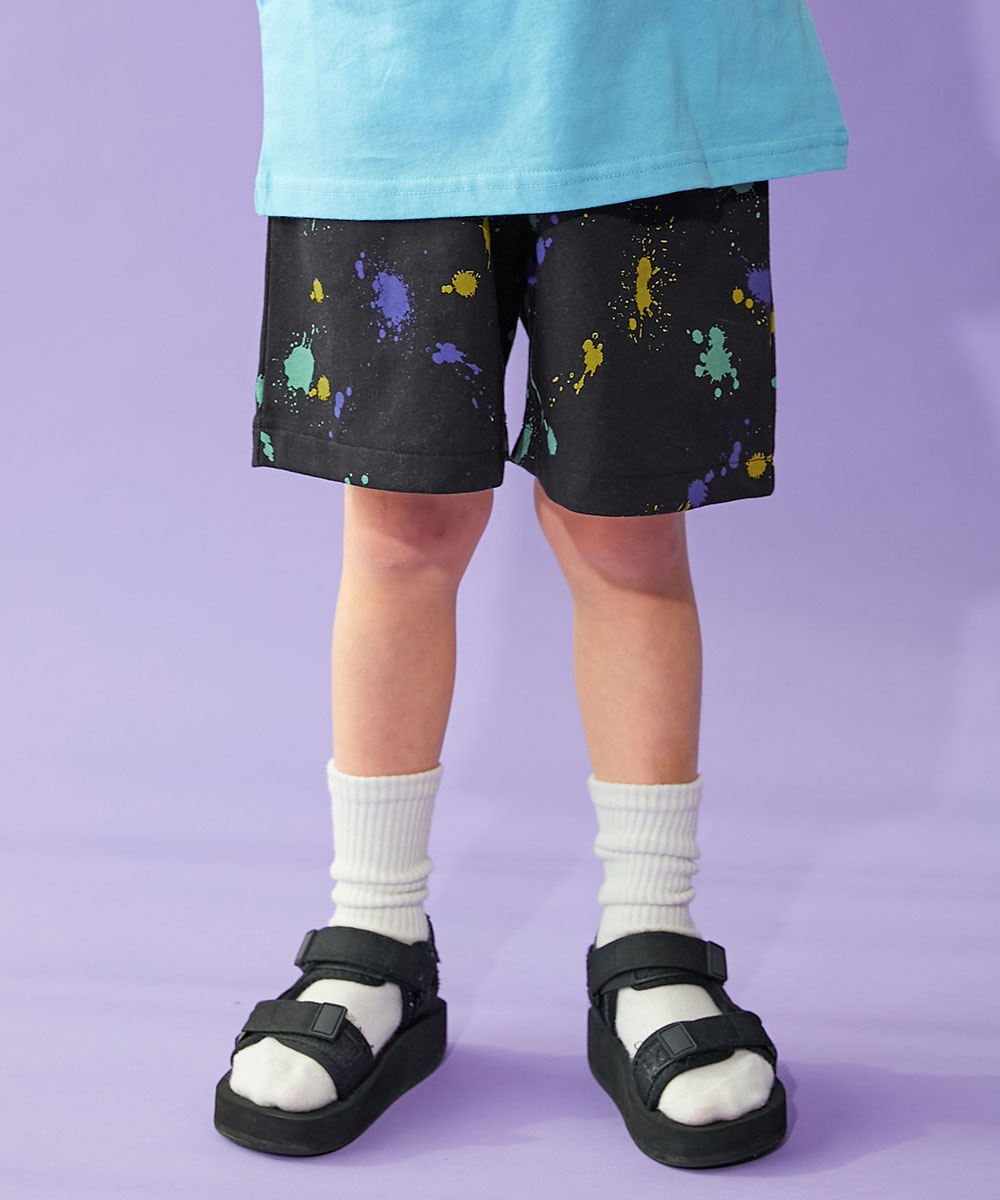 半ズボン 短パン ウエストゴム ハーフパンツ ショートパンツ ボトムス デザインいろいろ 無地ワンポイント＆総柄 ミニ裏毛ハーフパンツ   devirock 爆買 | devirock | 06