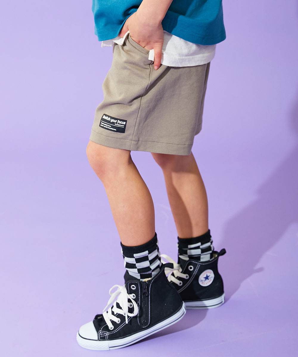 半ズボン 短パン ウエストゴム ハーフパンツ ショートパンツ ボトムス デザインいろいろ 無地ワンポイント＆総柄 ミニ裏毛ハーフパンツ   devirock 爆買 | devirock | 20