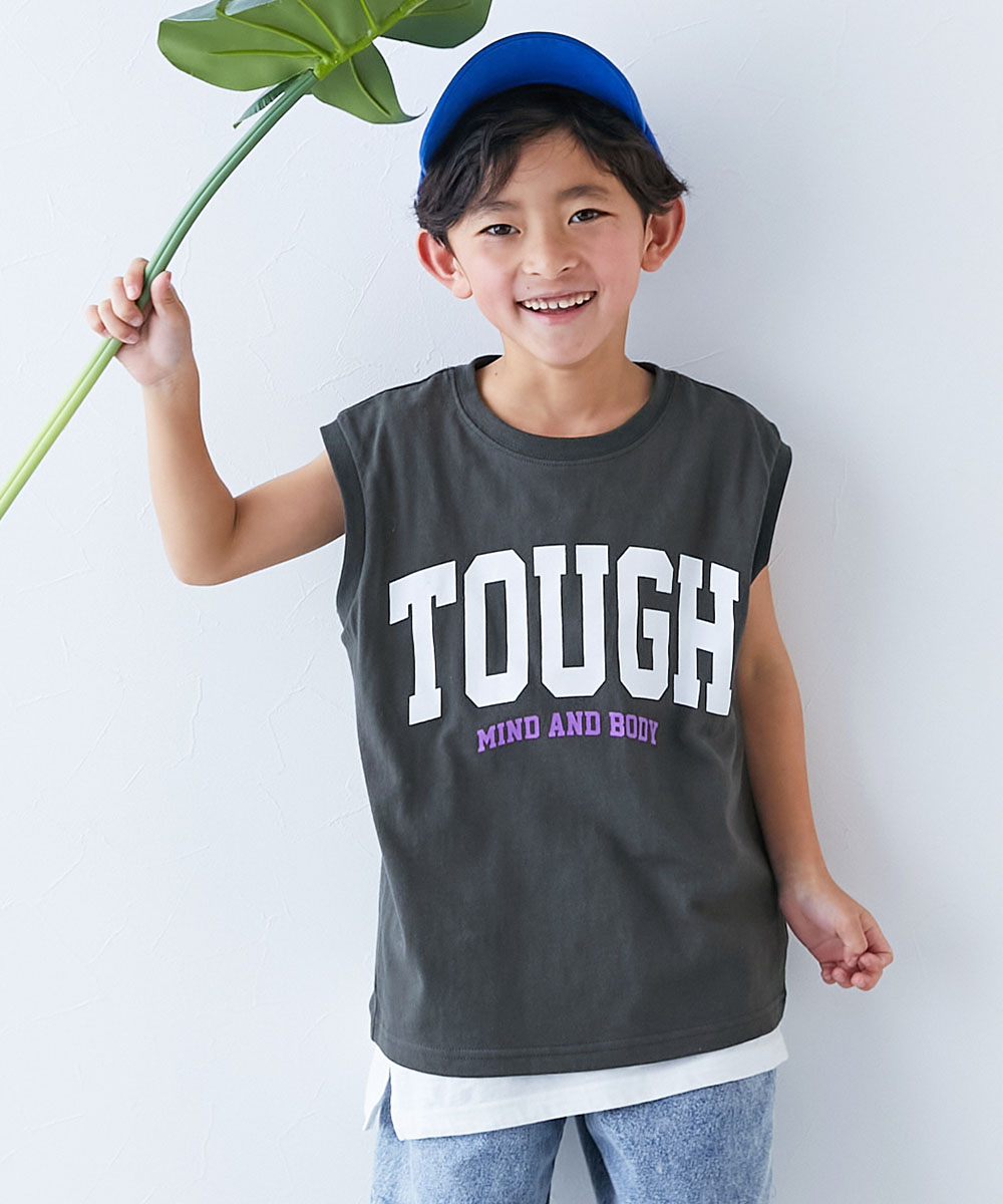 ノースリーブ トップス タンクトップ 綿100％ デビラボ BIGシルエット プリントタンクトップ キッズ 子供服 男の子 女の子  デビロック devirock | devirock | 03