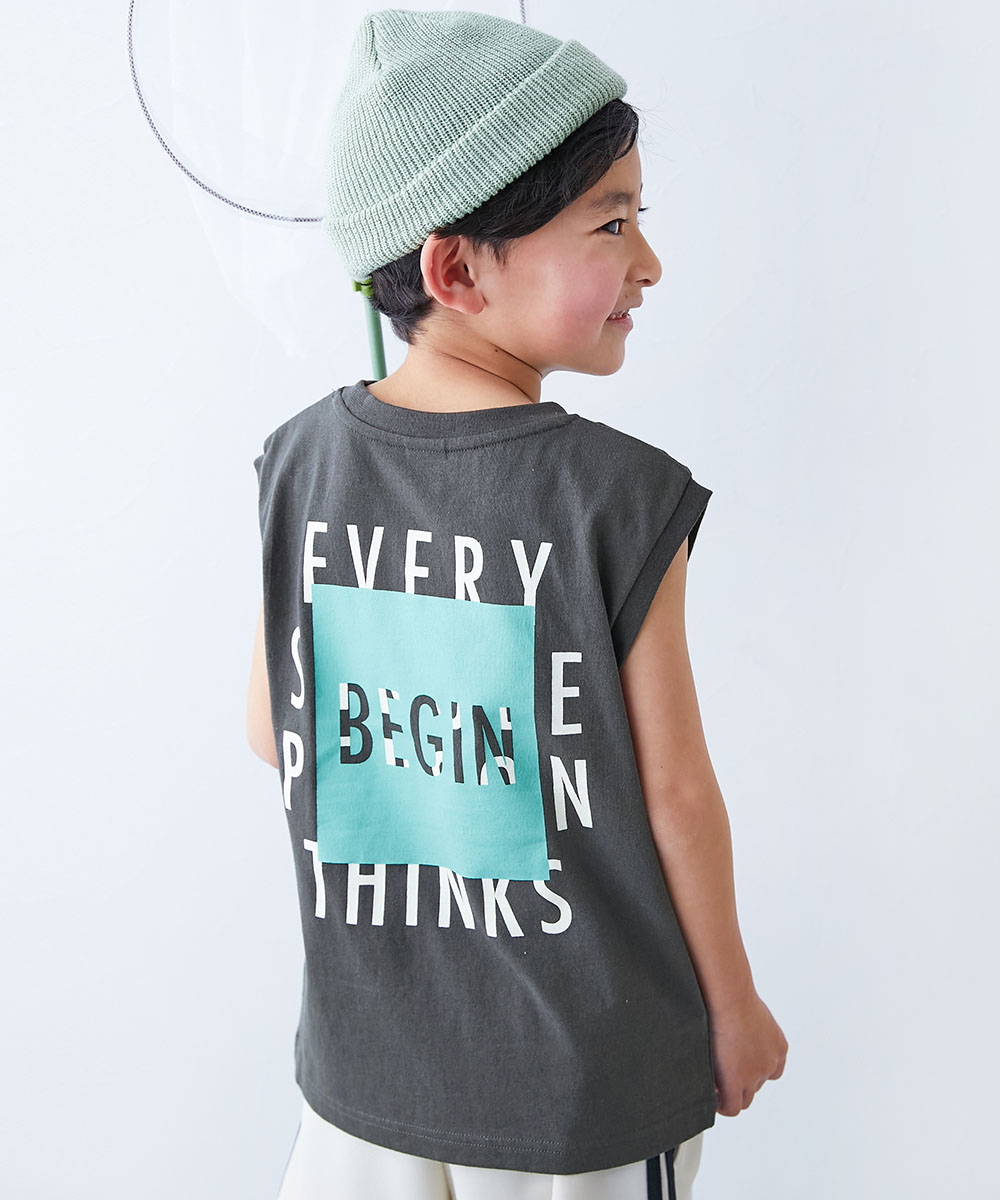 ノースリーブ トップス タンクトップ 綿100％ デビラボ BIGシルエット プリントタンクトップ キッズ 子供服 男の子 女の子  デビロック devirock | devirock | 09