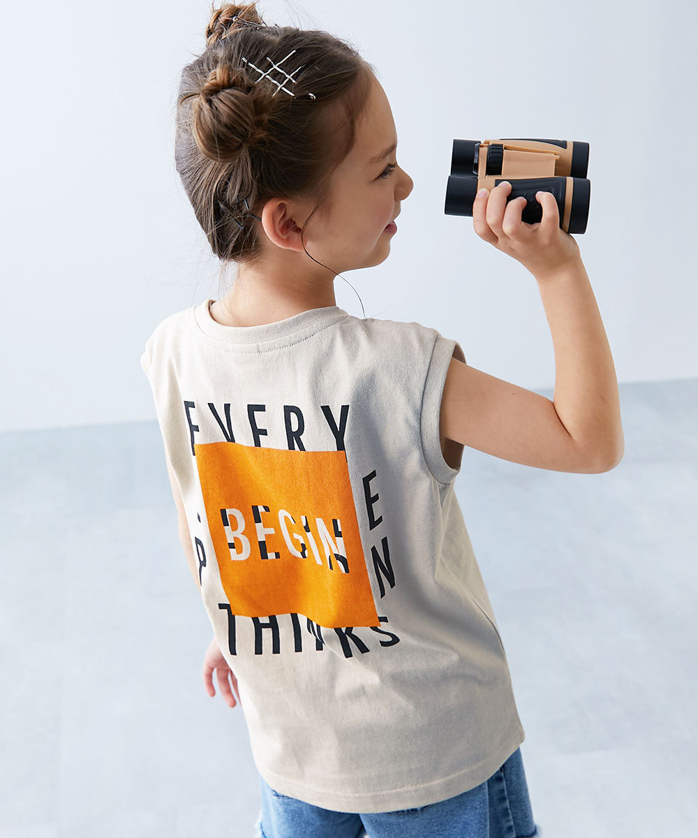 ノースリーブ トップス タンクトップ 綿100％ デビラボ BIGシルエット プリントタンクトップ キッズ 子供服 男の子 女の子  デビロック devirock | devirock | 10