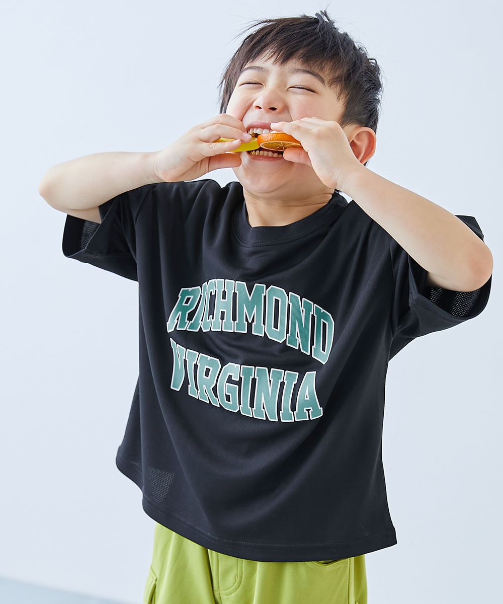 ロゴ ロゴT プリントT 速乾 Tシャツ トップス 【涼感 サラッとメッシュ】× デビラボ プリント 半袖Tシャツ キッズ 子供服  devirock heatstroke | devirock | 02