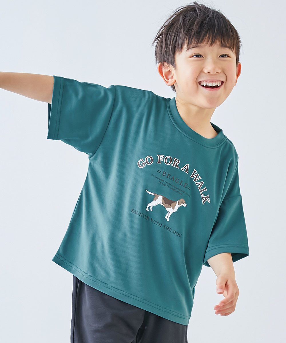 ロゴ ロゴT プリントT 速乾 Tシャツ トップス 【涼感 サラッとメッシュ】× デビラボ プリント 半袖Tシャツ キッズ 子供服  devirock heatstroke | devirock | 06
