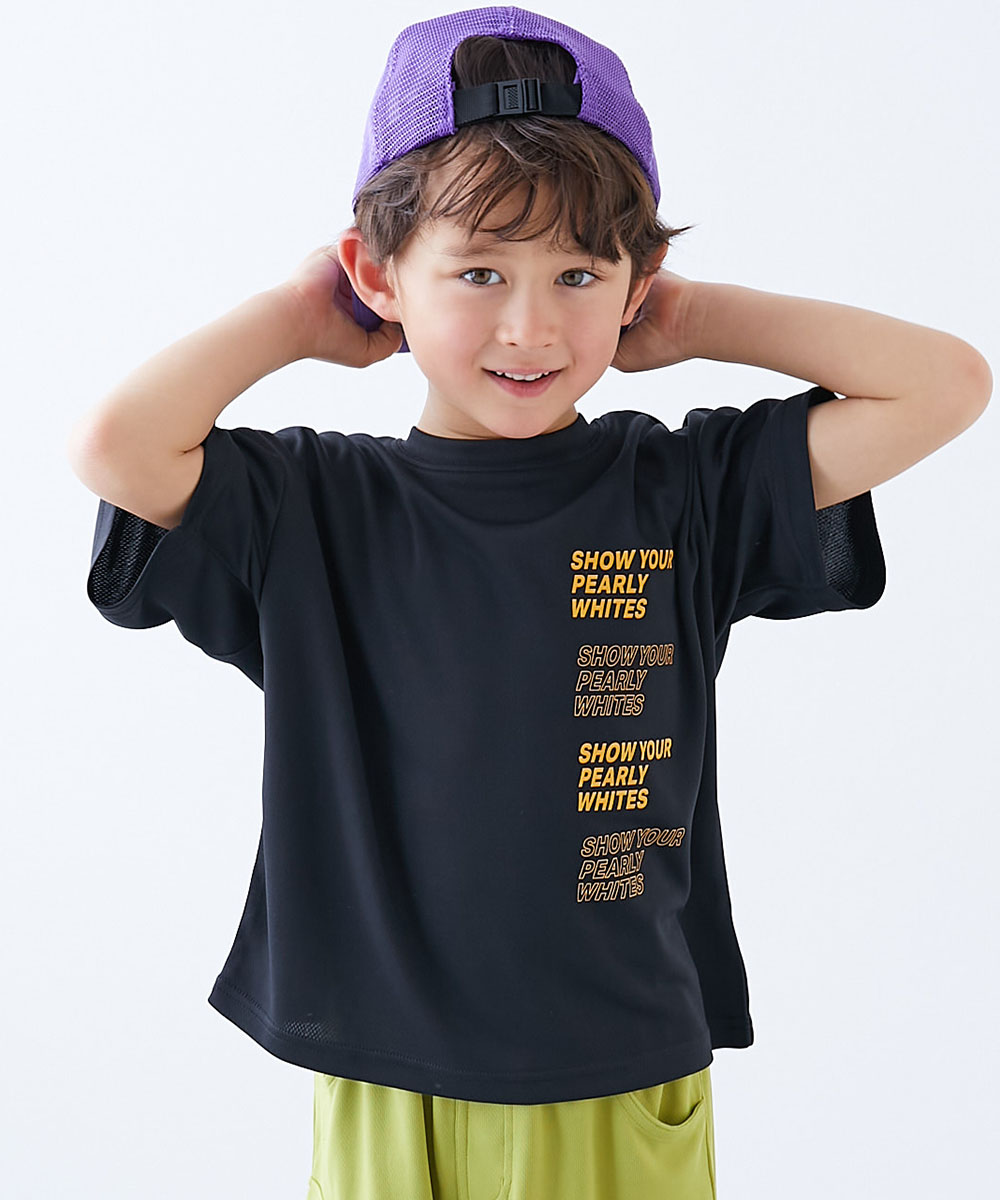 ロゴ ロゴT プリントT 速乾 Tシャツ トップス 【涼感 サラッとメッシュ】× デビラボ プリント 半袖Tシャツ キッズ 子供服  devirock heatstroke | devirock | 08