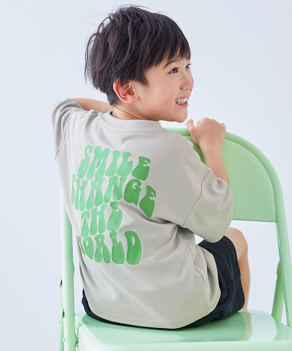 ロゴ ロゴT プリントT 速乾 Tシャツ トップス 【涼感 サラッとメッシュ】× デビラボ プリント 半袖Tシャツ キッズ 子供服  devirock heatstroke | devirock | 10