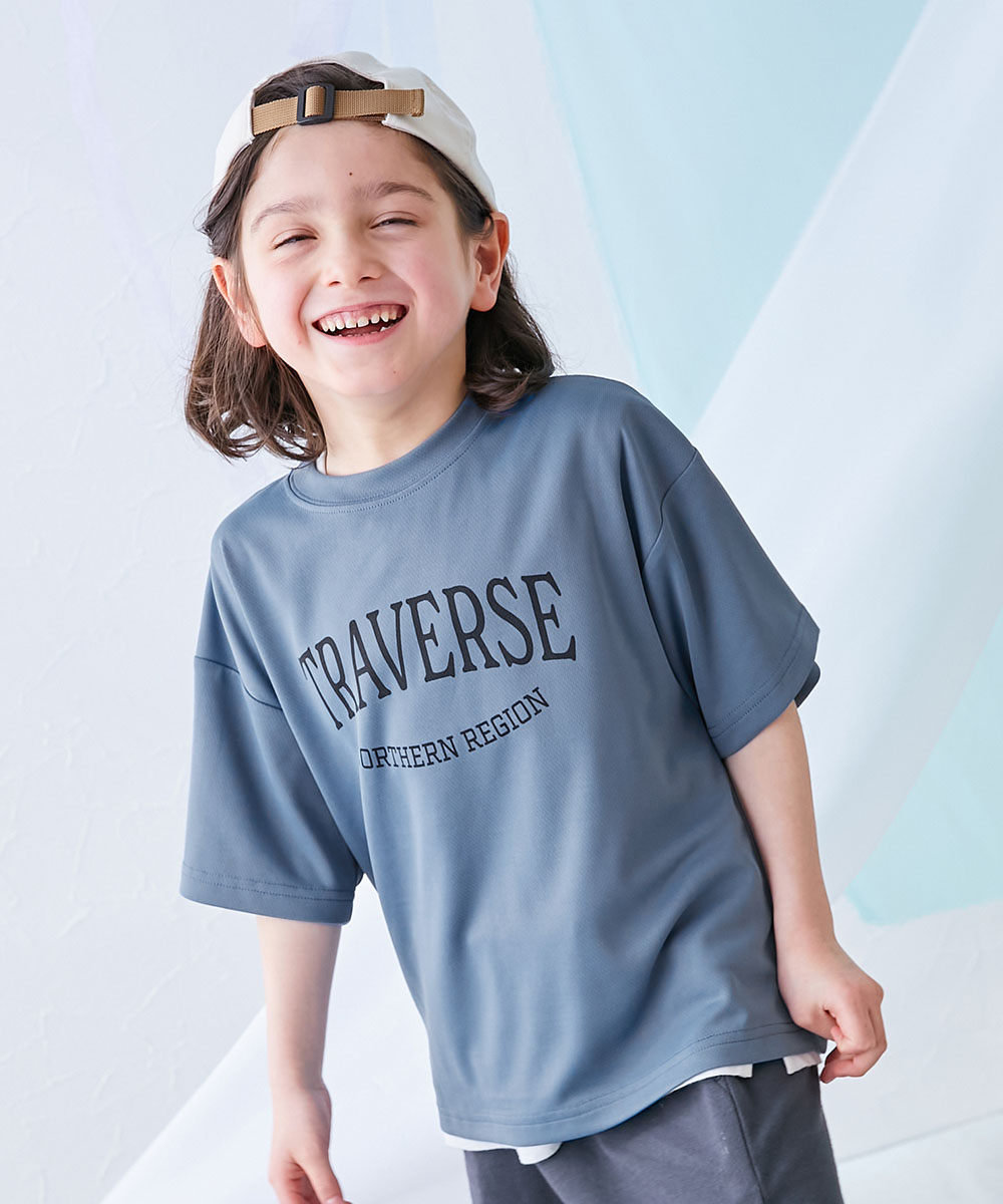 ロゴ ロゴT プリントT 速乾 Tシャツ トップス 【涼感 サラッとメッシュ】× デビラボ プリント 半袖Tシャツ キッズ 子供服  devirock heatstroke | devirock | 14
