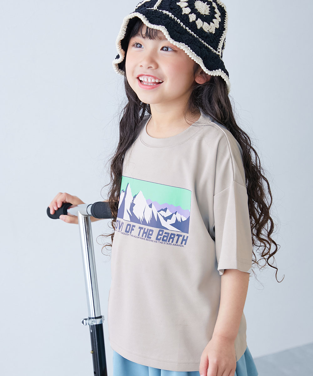 ロゴ ロゴT プリントT 速乾 Tシャツ トップス 【涼感 サラッとメッシュ】× デビラボ プリント 半袖Tシャツ キッズ 子供服  devirock heatstroke | devirock | 15