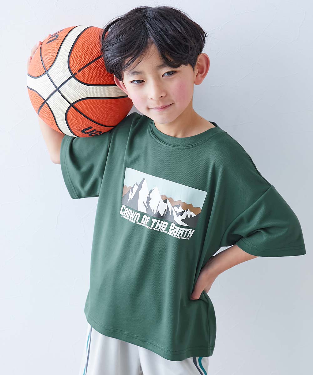 ロゴ ロゴT プリントT 速乾 Tシャツ トップス 【涼感 サラッとメッシュ】× デビラボ プリント 半袖Tシャツ キッズ 子供服  devirock heatstroke | devirock | 16