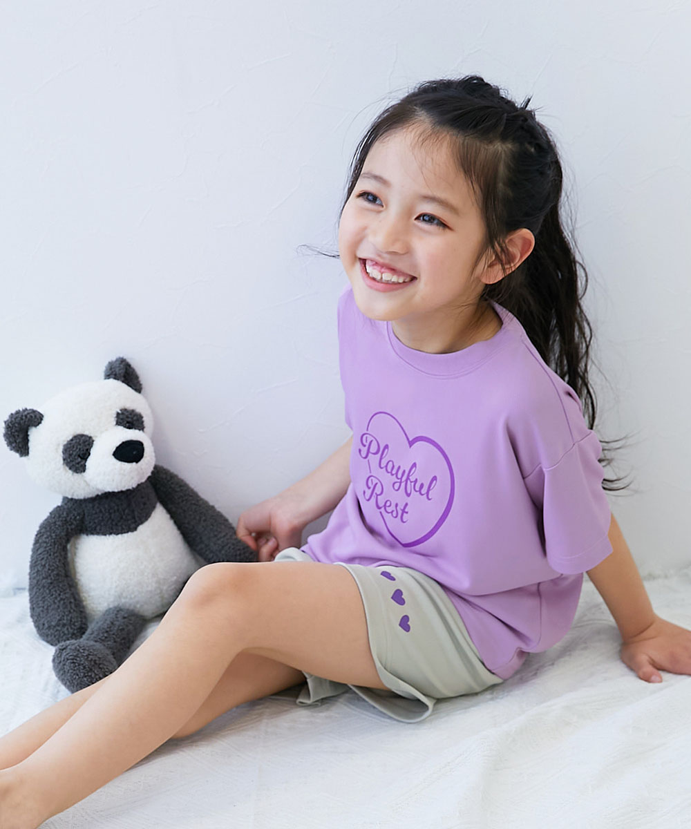 ロゴ プリント 速乾 ウエストゴム 半袖パジャマ ルームウェア 【デビラボROOM】× 涼感 サラッとメッシュ 普段着としても着られる パジャマ devirock 爆買 | devirock | 09