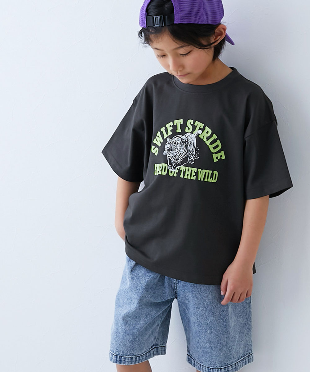 Tシャツ トップス 【ひやシャリ】接触冷感 デビラボ BIGシルエット プリント半袖Tシャツ キッズ ベビー服 子供服 男の子 女の子  デビロック devirock | devirock | 04