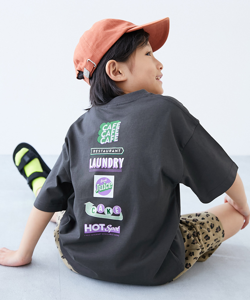 Tシャツ トップス 【ひやシャリ】接触冷感 デビラボ BIGシルエット プリント半袖Tシャツ キッズ ベビー服 子供服 男の子 女の子  デビロック devirock | devirock | 07