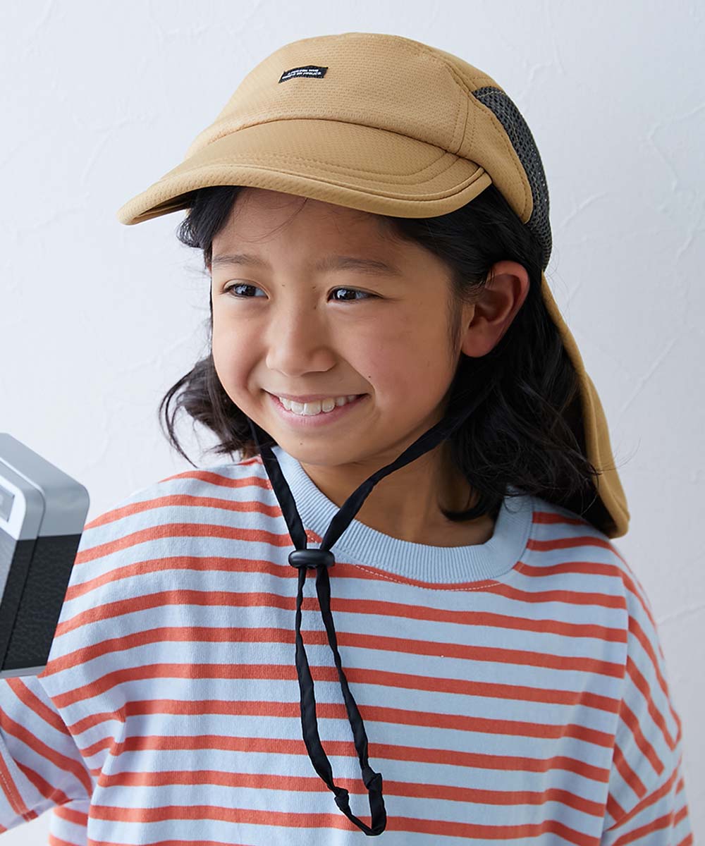 帽子 キャップ 気化熱のチカラでひんやり 保冷剤も入れられる日よけ付き ジェットキャップ キッズ 子供服 男の子 女の子  デビロック devirock | devirock | 02