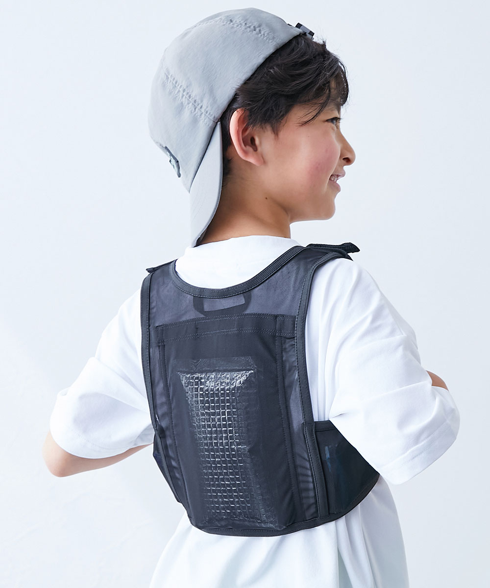 洗える 脇と背中を冷やせる ランドセルにも付けられる メッシュベスト キッズ 子供服 男の子 女の子  デビロック devirock | devirock | 01