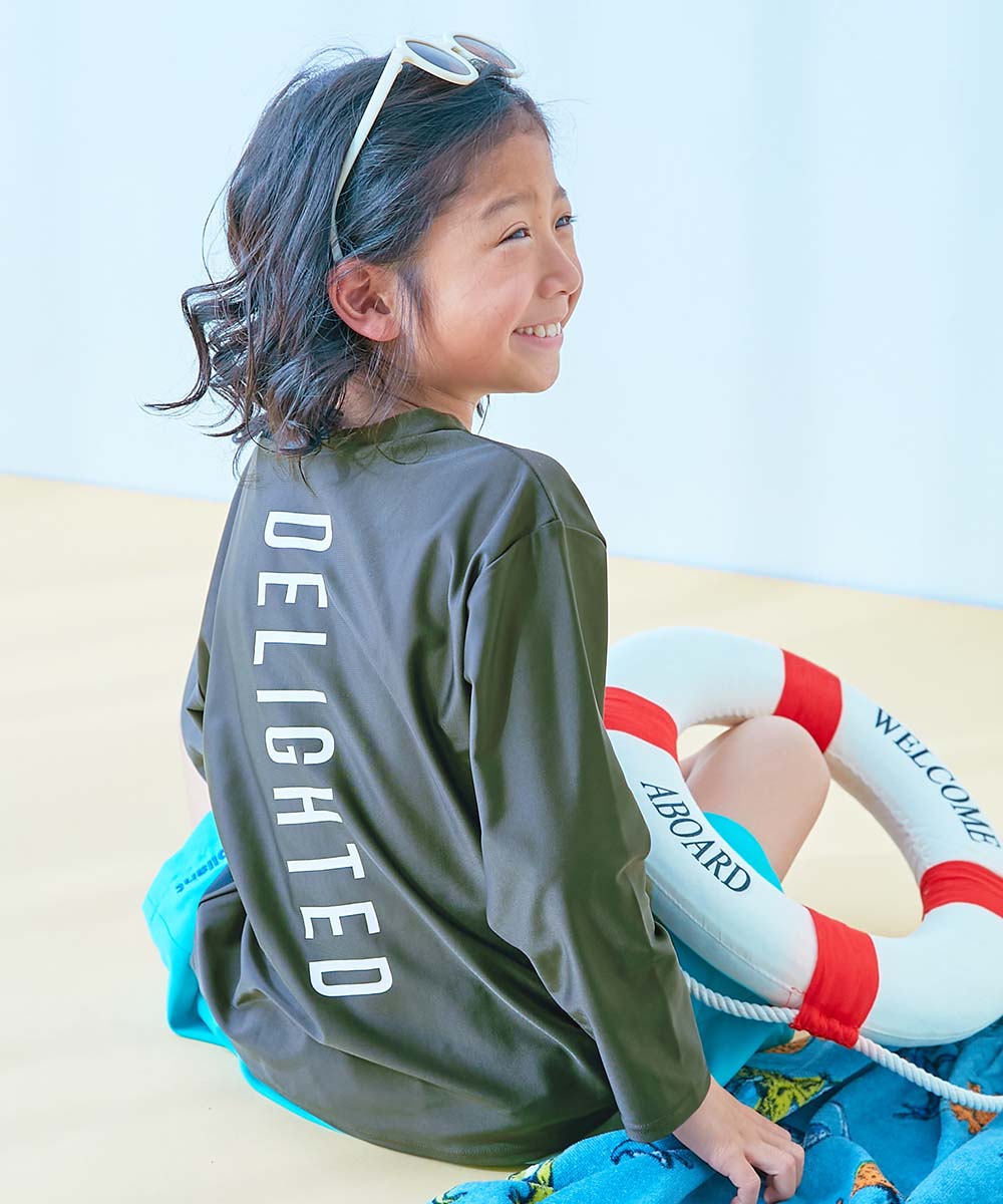 長袖ラッシュガード 水着 プールグッズ 水泳 海水浴 UVカット Tシャツ型 長袖ラッシュガード キッズ 子供服 男の子 女の子  デビロック devirock | devirock | 01