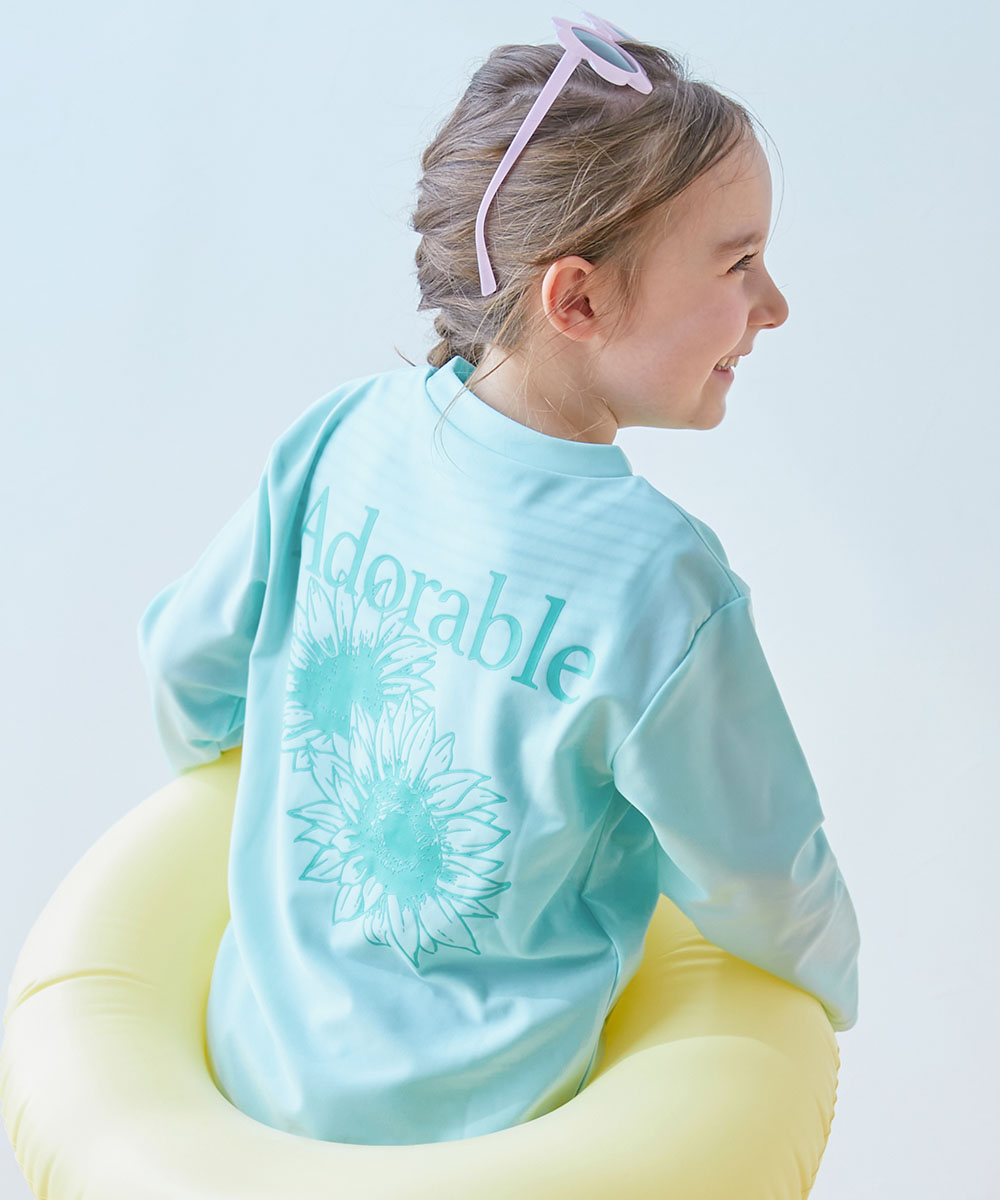 長袖ラッシュガード 水着 プールグッズ 水泳 海水浴 UVカット Tシャツ型 長袖ラッシュガード キッズ 子供服 男の子 女の子  デビロック devirock | devirock | 04