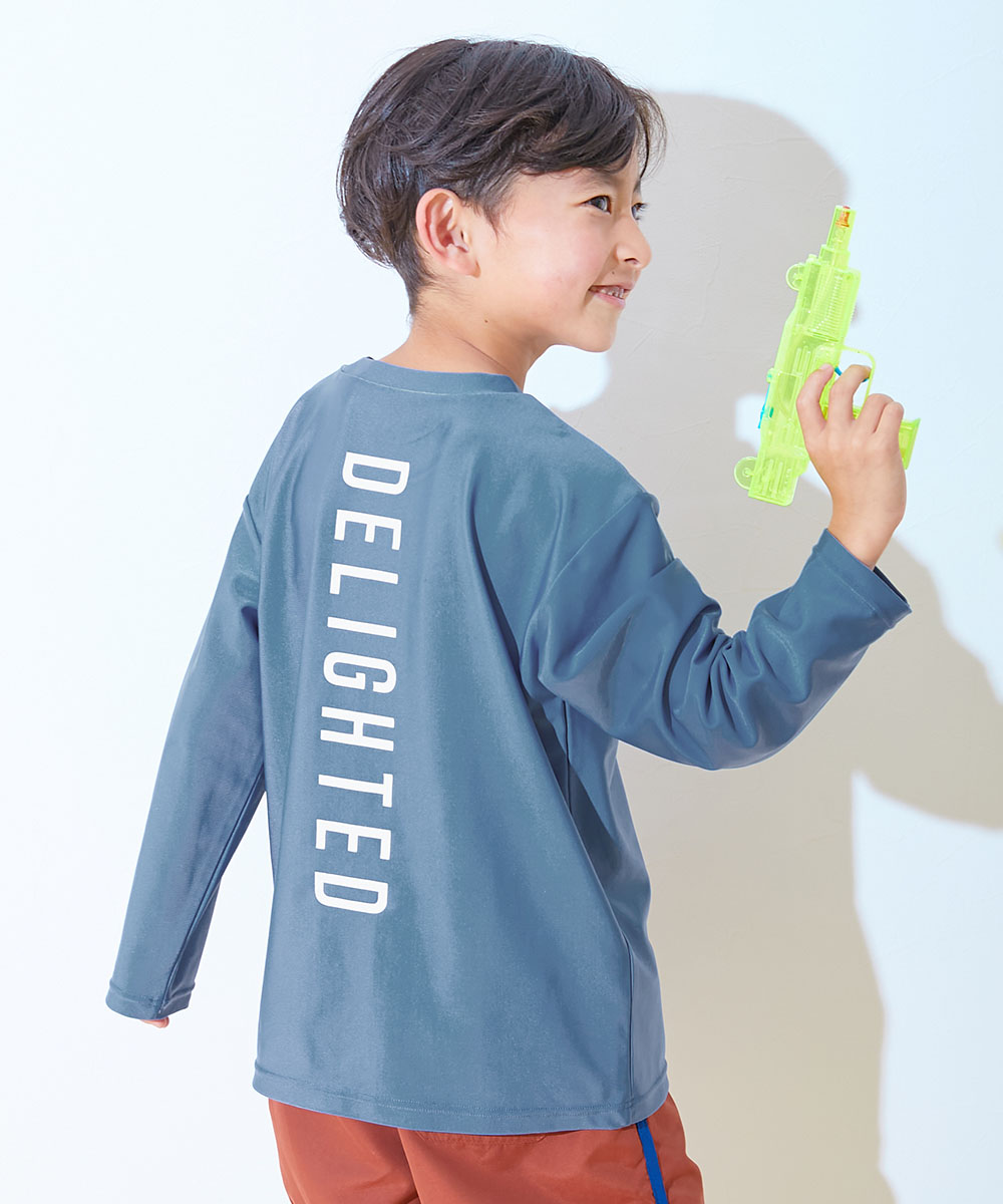 長袖ラッシュガード 水着 プールグッズ 水泳 海水浴 UVカット Tシャツ型 長袖ラッシュガード キッズ 子供服 男の子 女の子  デビロック devirock | devirock | 05