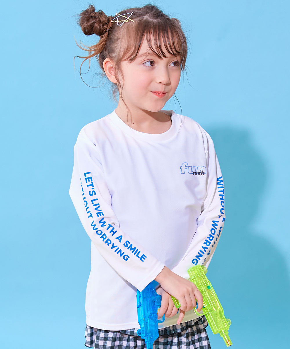 海 海水浴 プール アウトドア 紫外線対策 長袖ラッシュガード 水着 プールグッズ 水泳 UVカット Tシャツ型 長袖ラッシュガード キッズ 子供服 devirock | devirock | 08
