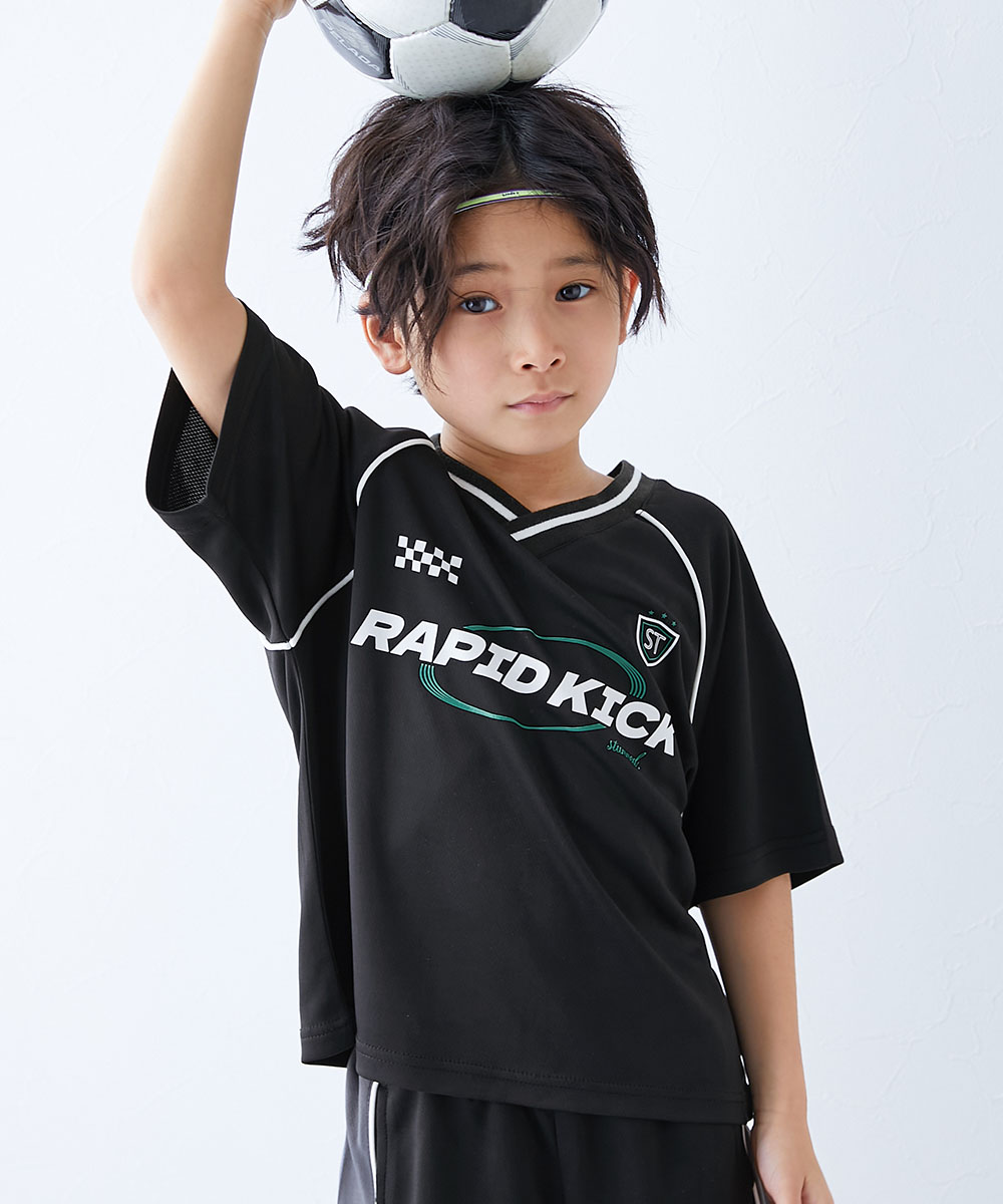 【アウトレット】Tシャツ トップス 速乾 サラっとストレッチメッシュ ゲーミング半袖Tシャツ キッズ 子供服 男の子 女の子  デビロック devirock | devirock | 04