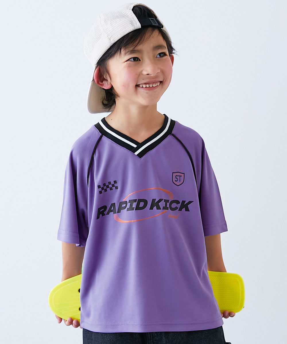 【アウトレット】Tシャツ トップス 速乾 サラっとストレッチメッシュ ゲーミング半袖Tシャツ キッズ 子供服 男の子 女の子  デビロック devirock | devirock | 06