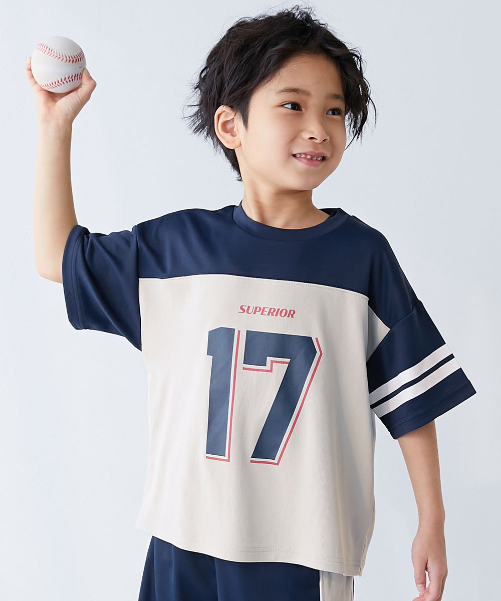 【アウトレット】Tシャツ トップス 速乾 サラっとストレッチメッシュ ナンバリング半袖Tシャツ キッズ 子供服 男の子 女の子  デビロック devirock | devirock | 02