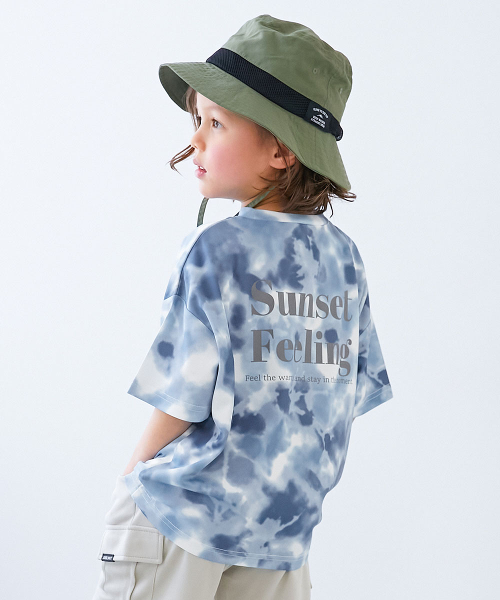 ロゴ プリント ロゴT 速乾 Tシャツ トップス 【涼感 サラッとメッシュ】タイダイTシャツ キッズ 子供服 男の子 女の子 デビロック devirock heatstroke | devirock | 03