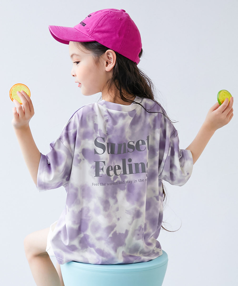 ロゴ プリント ロゴT 速乾 Tシャツ トップス 【涼感 サラッとメッシュ】タイダイTシャツ キッズ 子供服 男の子 女の子 デビロック devirock heatstroke | devirock | 05