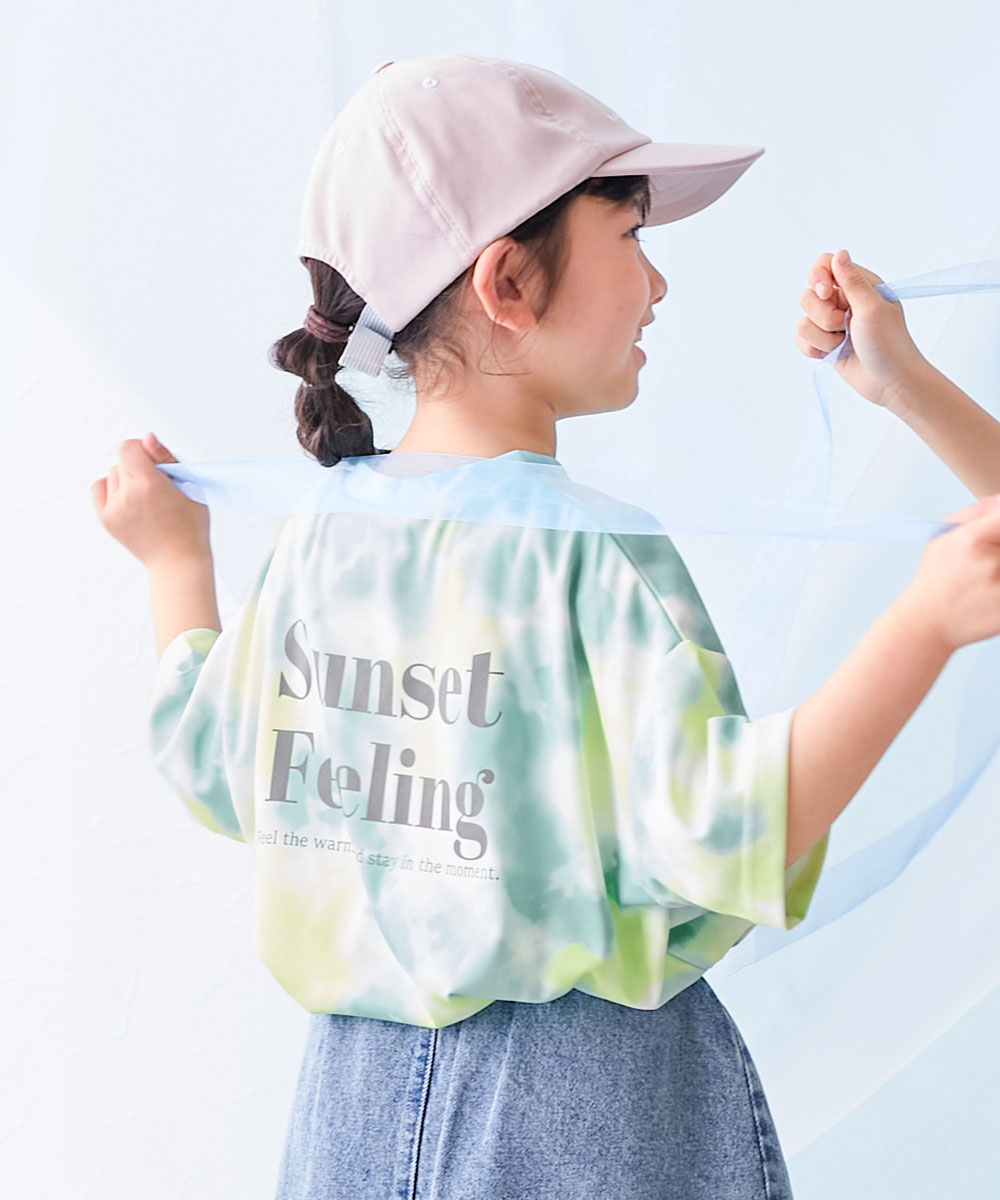 ロゴ プリント ロゴT 速乾 Tシャツ トップス 【涼感 サラッとメッシュ】タイダイTシャツ キッズ 子供服 男の子 女の子 デビロック devirock heatstroke | devirock | 02