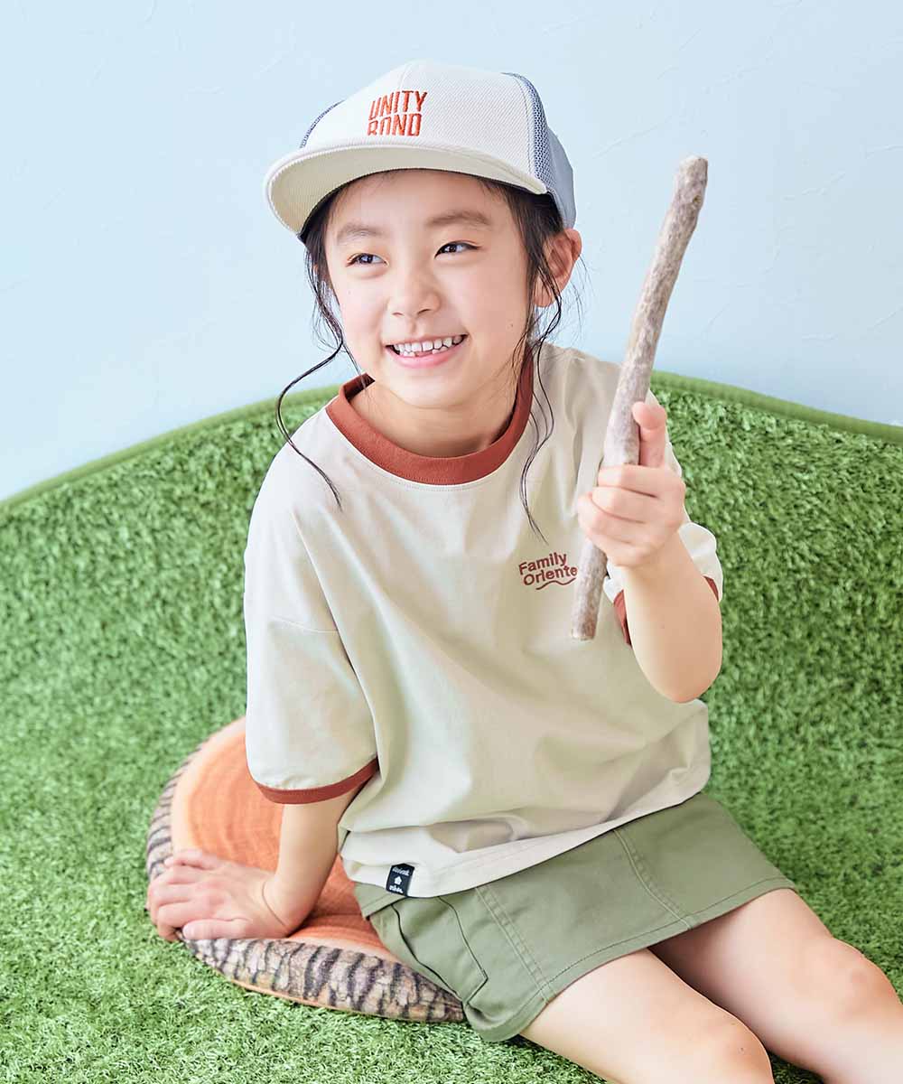 Tシャツ トップス 【おーちゃんコラボ】蚊をよせつけにくい 防蚊 リンガー半袖Ｔシャツ キッズ 子供服 男の子 女の子  デビロック devirock | devirock | 01