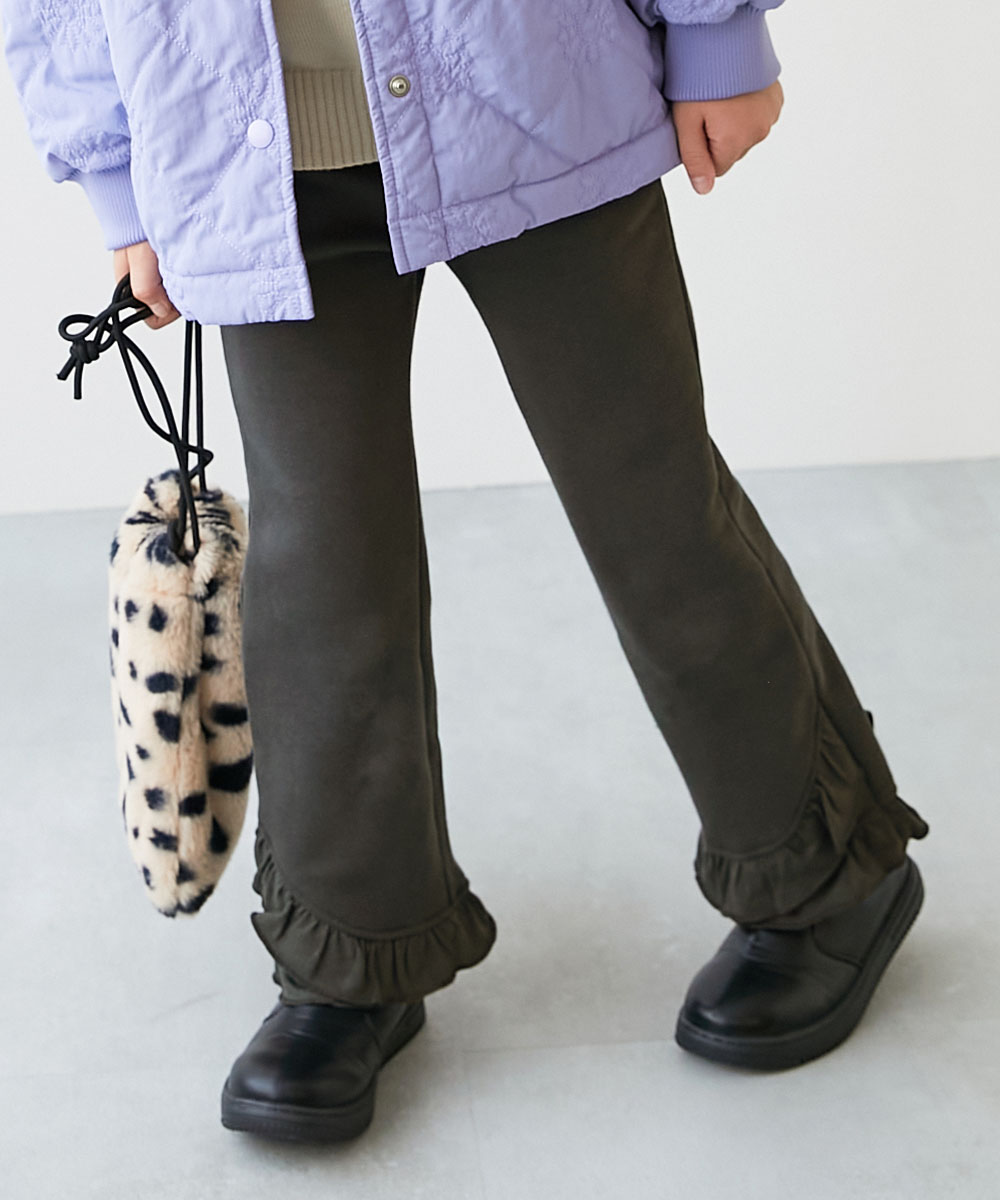 スウェットパンツ ロングパンツ 長ズボン ボトムス えらべるフリルデザイン 裏起毛 あったかパンツ キッズ 子供服 女の子  デビロック devirock | devirock | 01