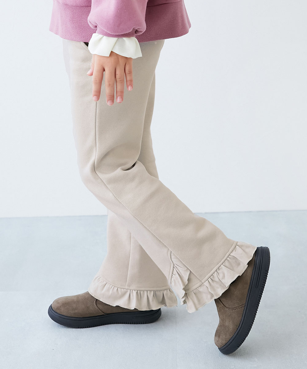 スウェットパンツ ロングパンツ 長ズボン ボトムス えらべるフリルデザイン 裏起毛 あったかパンツ キッズ 子供服 女の子  デビロック devirock | devirock | 02