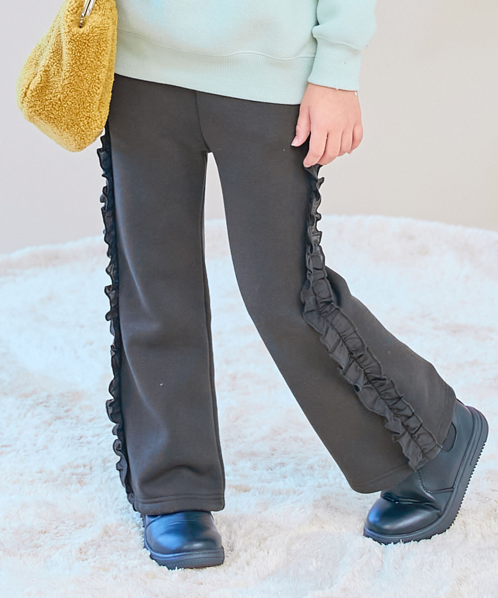 スウェットパンツ ロングパンツ 長ズボン ボトムス えらべるフリルデザイン 裏起毛 あったかパンツ キッズ 子供服 女の子  デビロック devirock | devirock | 04