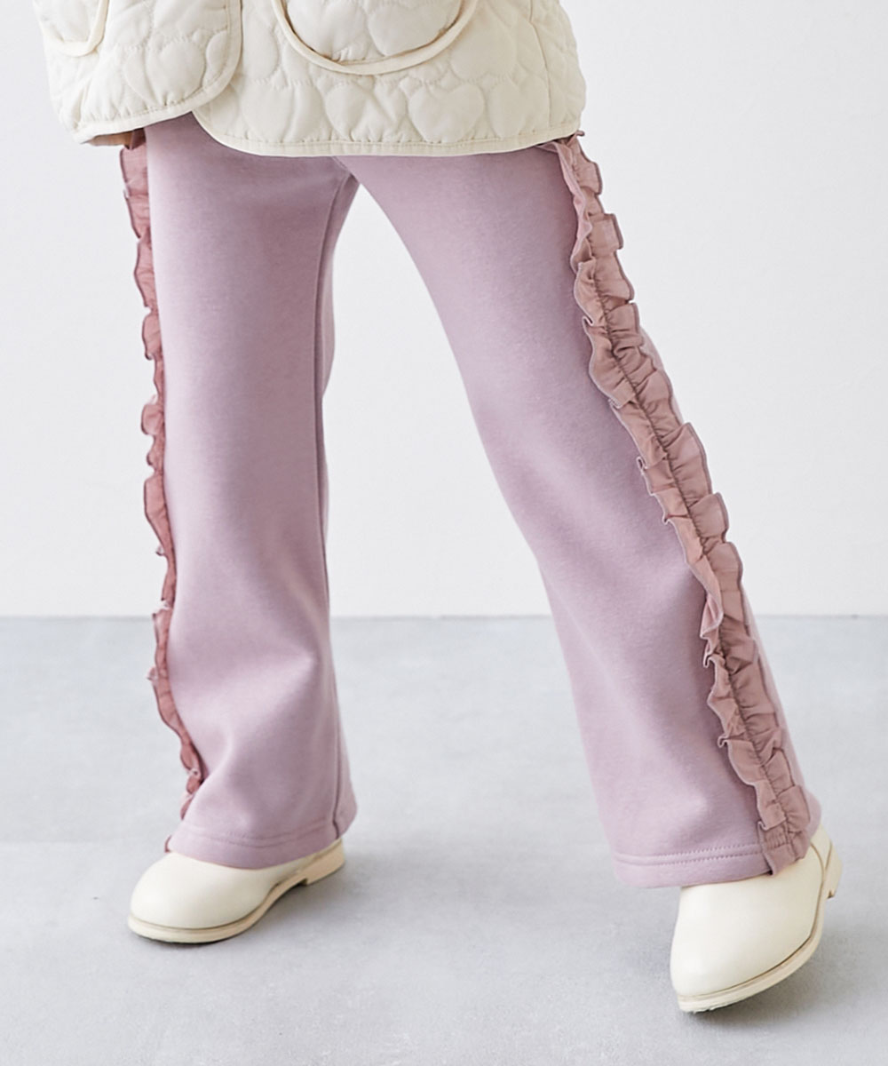 スウェットパンツ ロングパンツ 長ズボン ボトムス えらべるフリルデザイン 裏起毛 あったかパンツ キッズ 子供服 女の子  デビロック devirock | devirock | 05