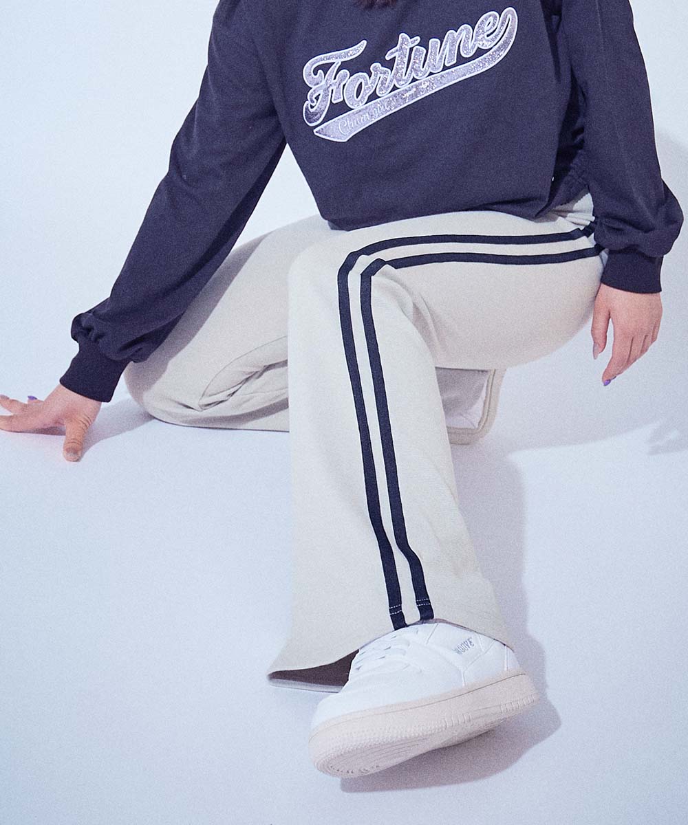 ロングパンツ 長ズボン ボトムス 【chum】ストレッチ フレア ラインパンツ キッズ 子供服 女の子  デビロック devirock | devirock | 03