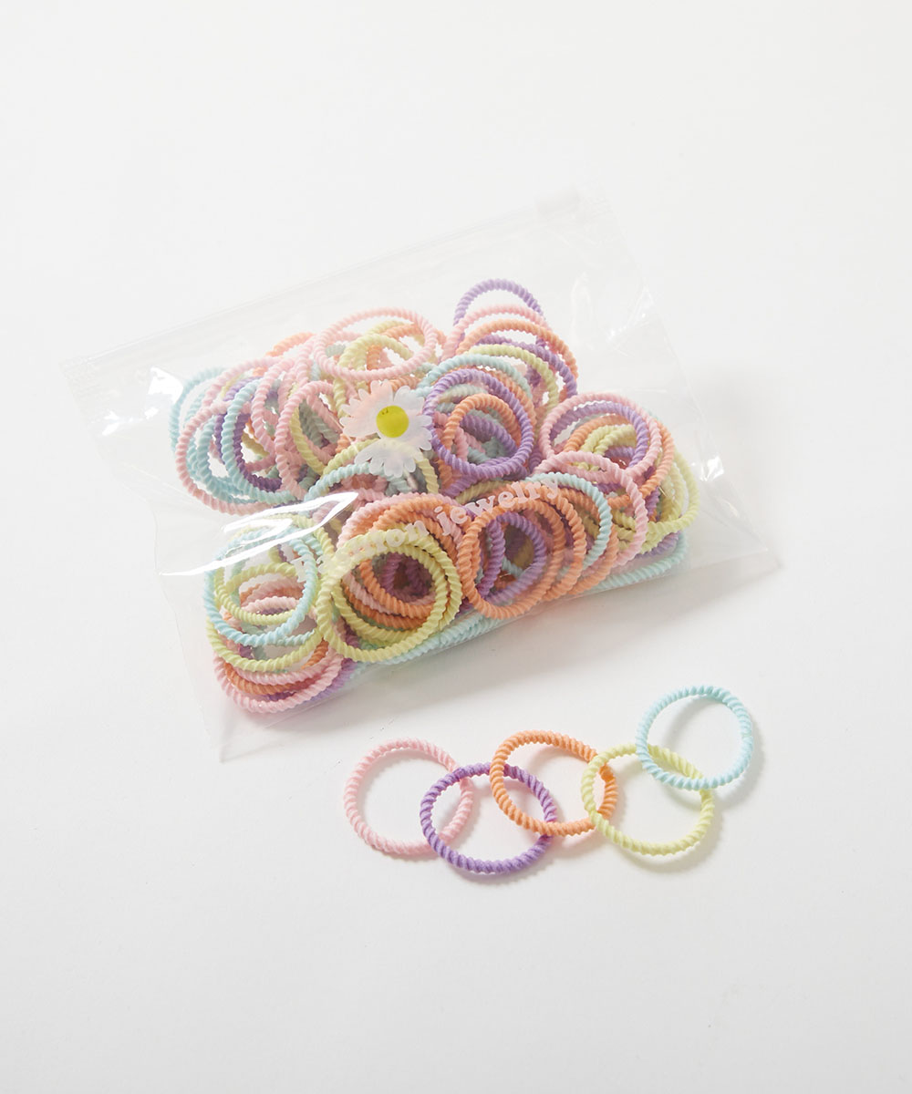 ヘアバンド ぎざぎざ ヘアゴムセット(約100本入り) キッズ 子供服 女の子  デビロック devirock | devirock | 02