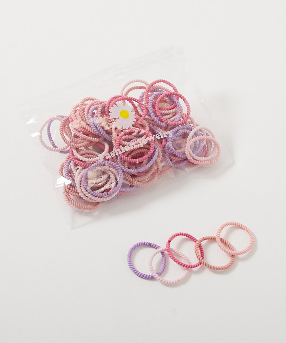 ヘアバンド ぎざぎざ ヘアゴムセット(約100本入り) キッズ 子供服 女の子  デビロック devirock | devirock | 04