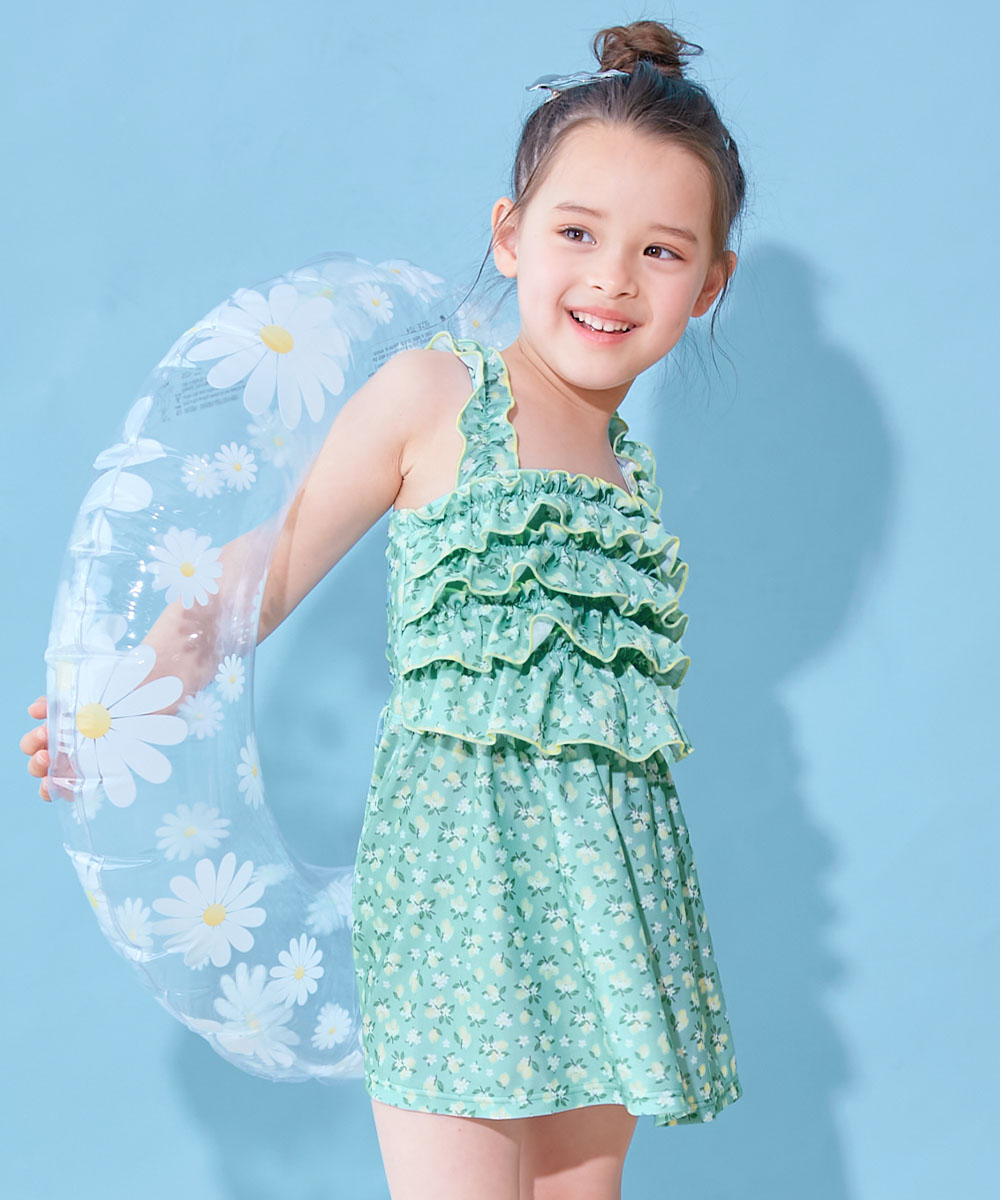 最終値下げgucci kids フリル　ティアード　デニム　ドレス 24m devirock（デビロック） 水着 ワンピース水着 プールグッズ 水泳