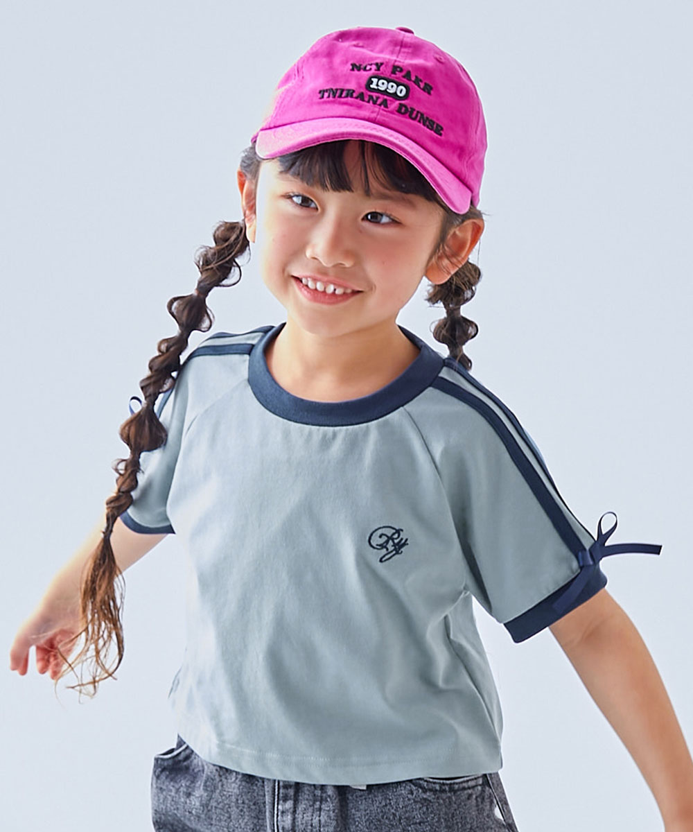 devirock（デビロック） Tシャツ トップス リボン付き サイドライン