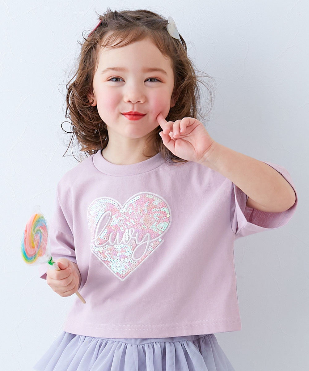 devirock（デビロック） Tシャツ トップス キラッとスパンコール刺繍