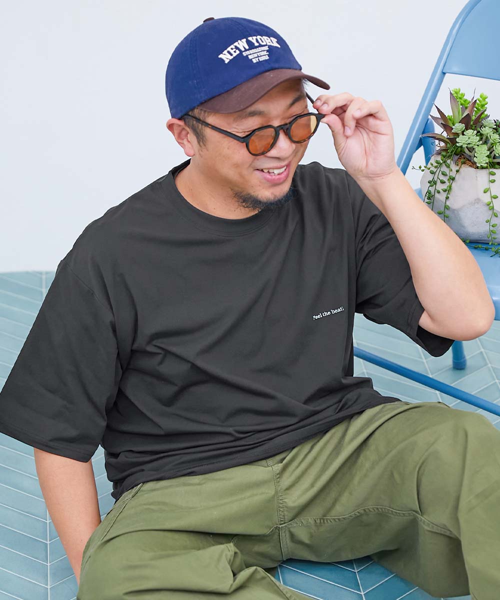 リンクコーデ 親子コーデ おそろい UVカット ロゴ ワンポイント Tシャツ 【イージーウォッシュ】乾燥機OK 防汚 大人 刺繍デザイン 半袖Tシャツ 子供服 devirock | devirock | 01