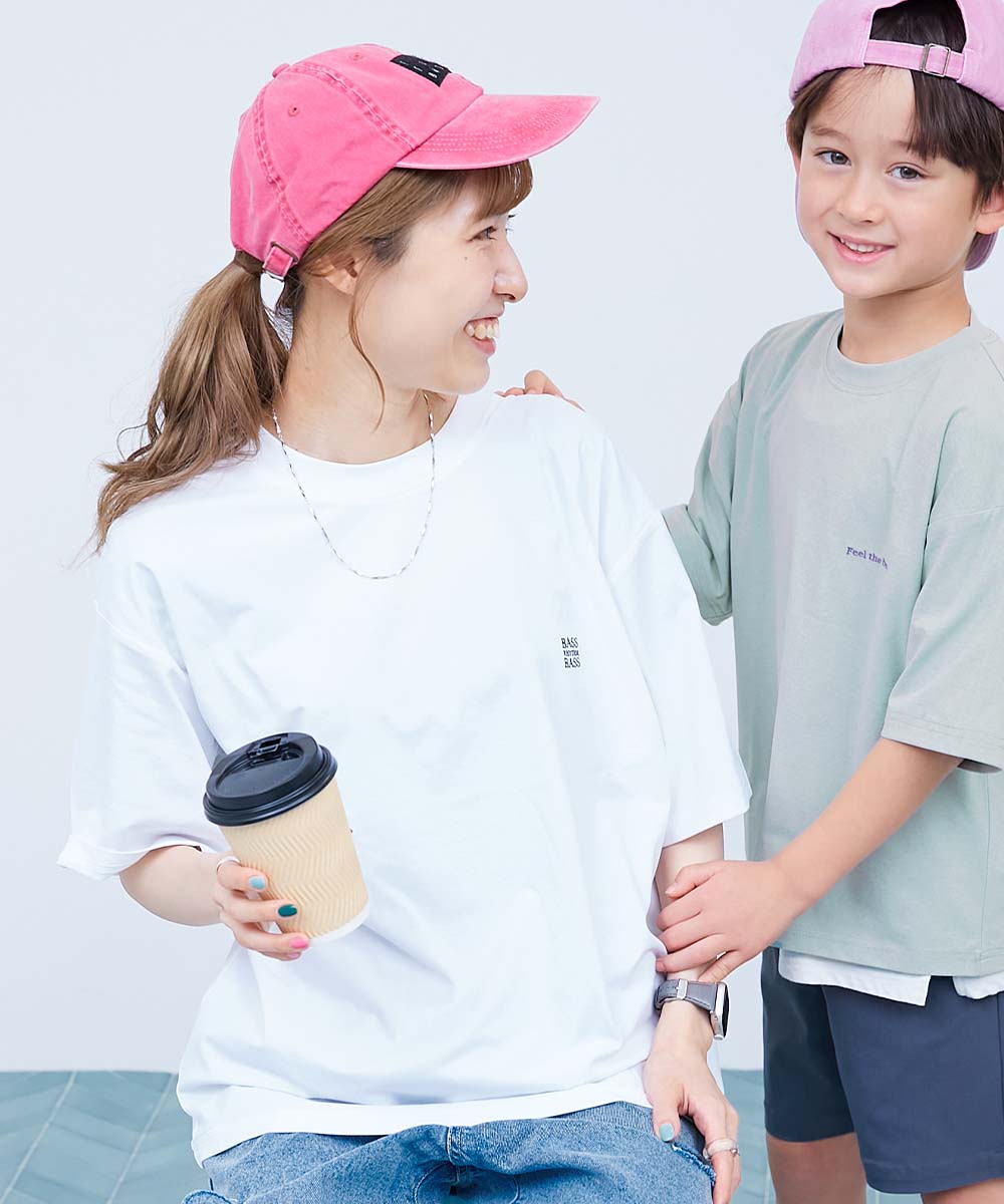 リンクコーデ 親子コーデ おそろい UVカット ロゴ ワンポイント Tシャツ 【イージーウォッシュ】乾燥機OK 防汚 大人 刺繍デザイン 半袖Tシャツ 子供服 devirock | devirock | 04