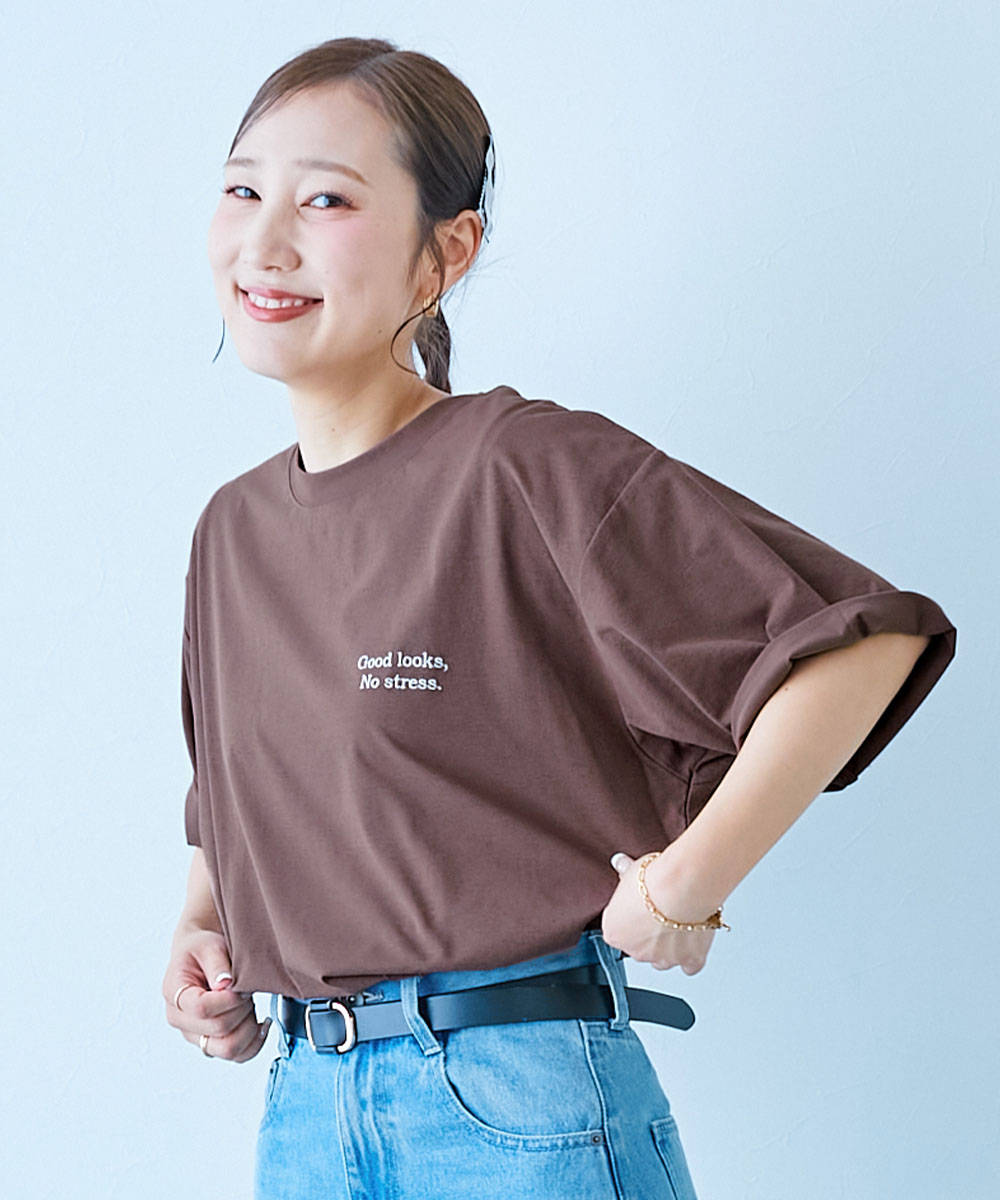 リンクコーデ 親子コーデ お揃い  UVカット 刺繍 ロゴ ワンポイント 【イージーウォッシュ】乾燥機OK 防汚 大人 半袖Tシャツ えぬくん特集 26ss_親子リンク | devirock | 08