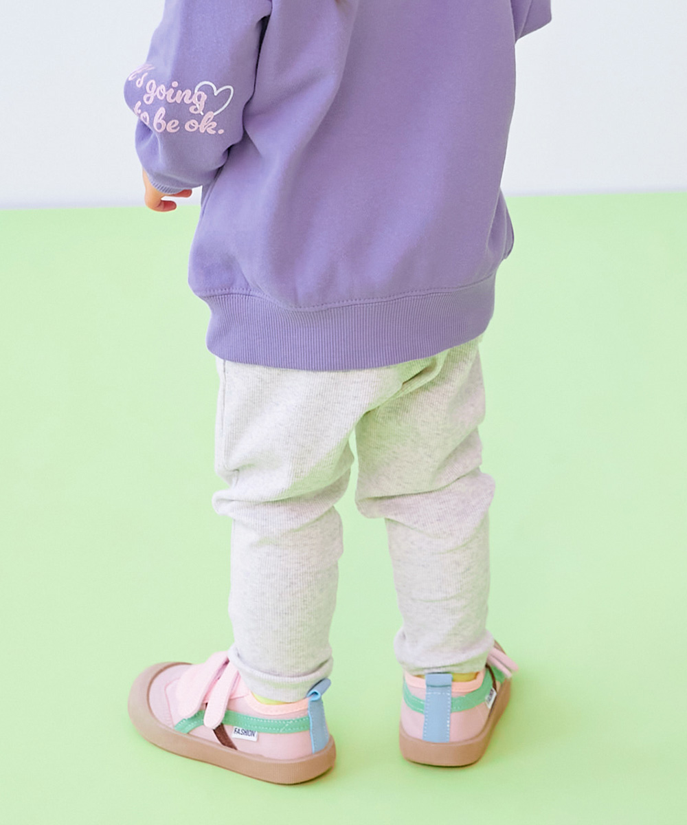 ロングパンツ 長ズボン ボトムス 【EN-JOY】どっちも前だから1人でお着替え カラフル 無地&総柄 リブパンツ キッズ 80cm 90cm 100cm 110cm 120cm 130cm | devirock | 02