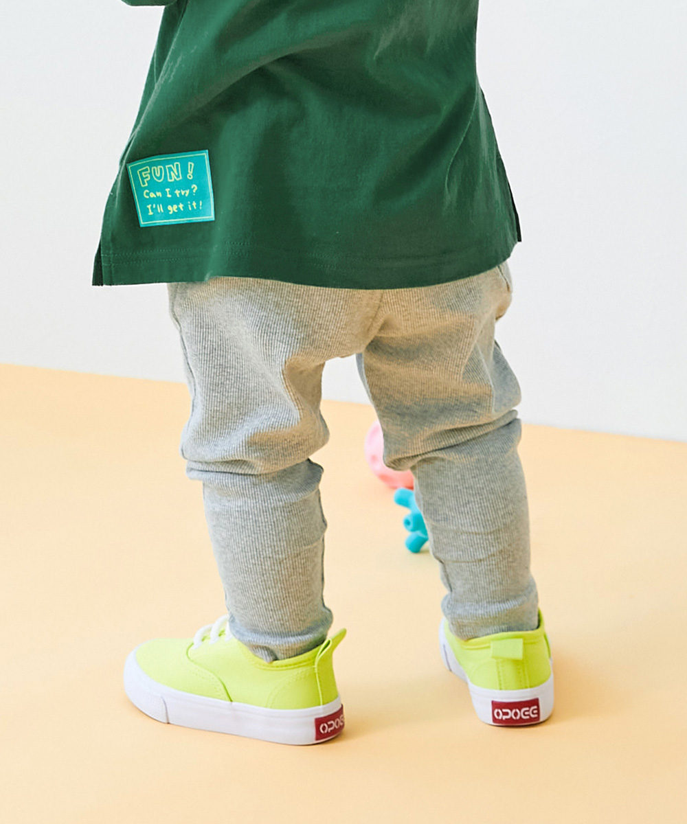 ロングパンツ 長ズボン ボトムス 【EN-JOY】どっちも前だから1人でお着替え カラフル 無地&総柄 リブパンツ キッズ 80cm 90cm 100cm 110cm 120cm 130cm | devirock | 03