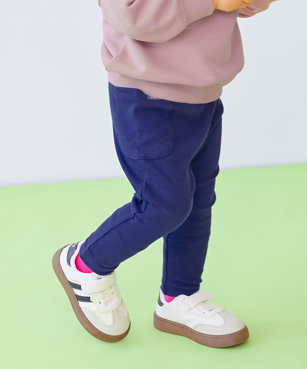 ロングパンツ 長ズボン ボトムス 【EN-JOY】どっちも前だから1人でお着替え カラフル 無地&総柄 リブパンツ キッズ 80cm 90cm 100cm 110cm 120cm 130cm | devirock | 05