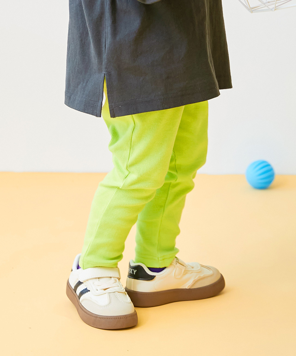 ロングパンツ 長ズボン ボトムス 【EN-JOY】どっちも前だから1人でお着替え カラフル 無地&総柄 リブパンツ キッズ 80cm 90cm 100cm 110cm 120cm 130cm | devirock | 08