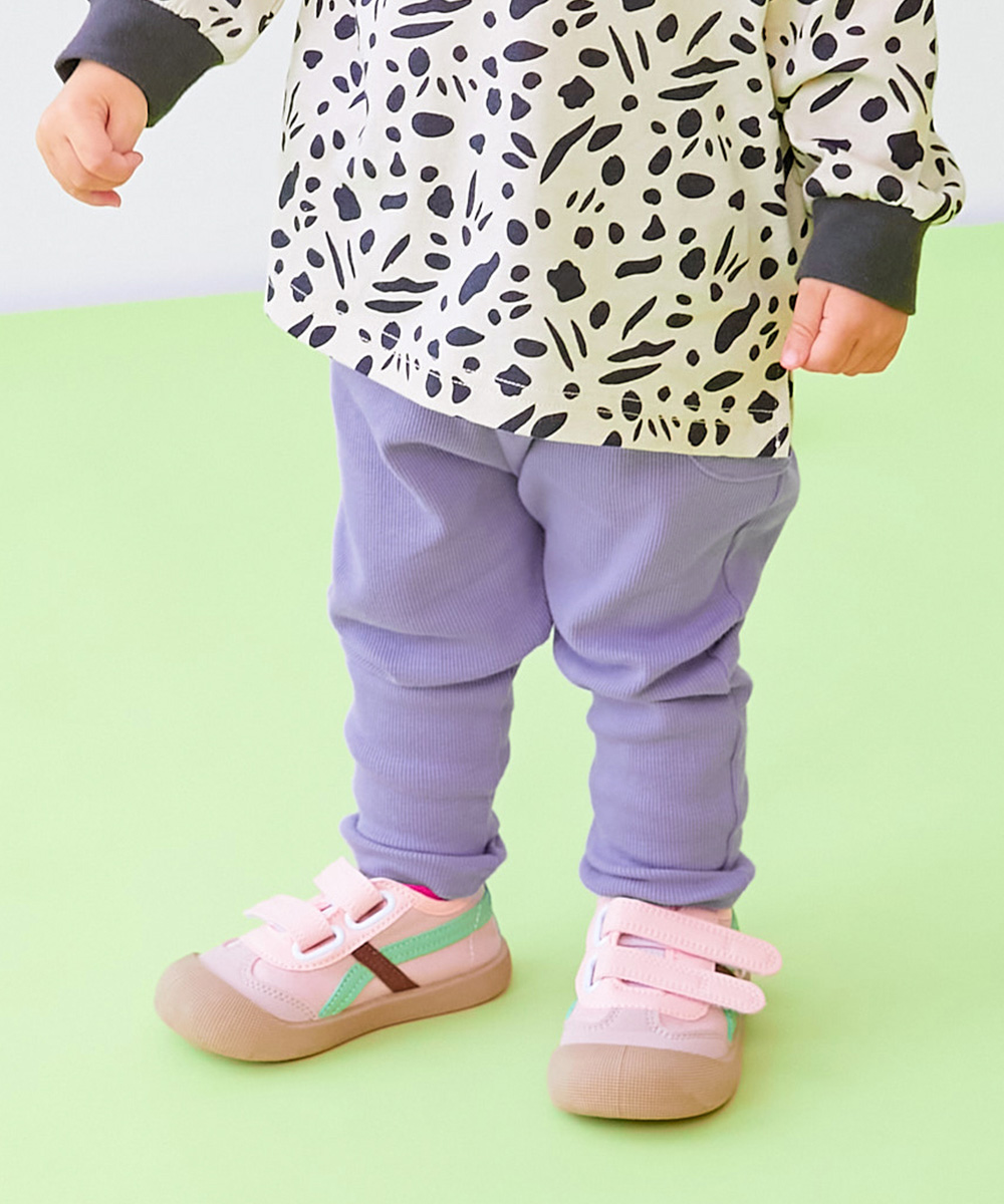 ロングパンツ 長ズボン ボトムス 【EN-JOY】どっちも前だから1人でお着替え カラフル 無地&総柄 リブパンツ キッズ 80cm 90cm 100cm 110cm 120cm 130cm | devirock | 10